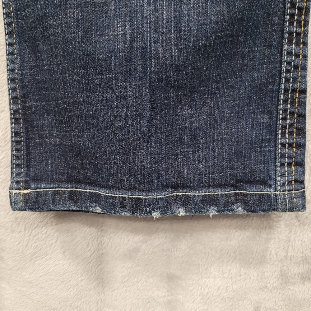 Southpole Womens 13 Flare Jeans Embroidered Pockets Mid Rise Denim Blue - Picture 13 of 14